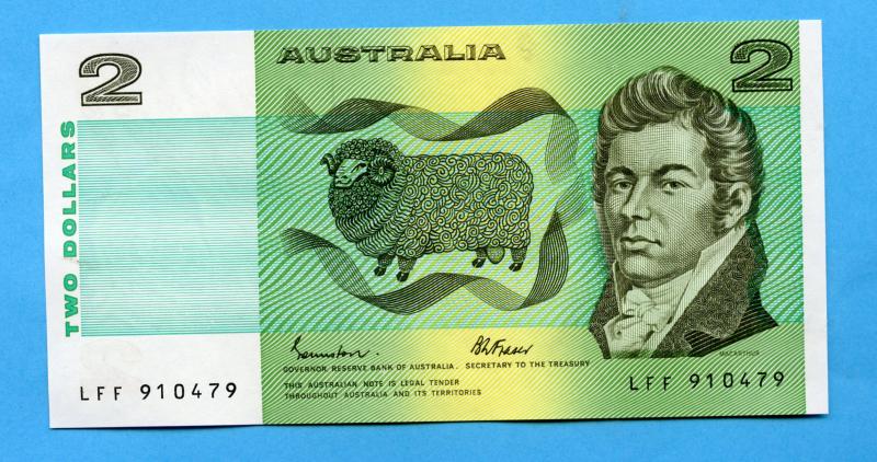 Australia $2 Two Dollars Banknote 1985