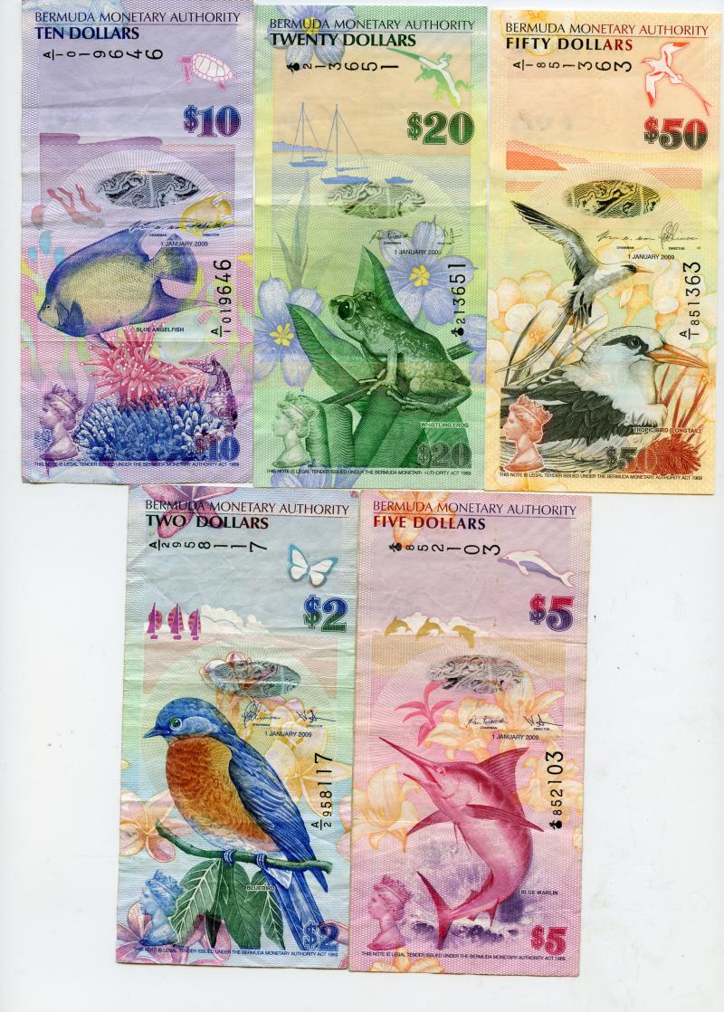 Bermuda Monetary Authority  Banknotes Set 2009