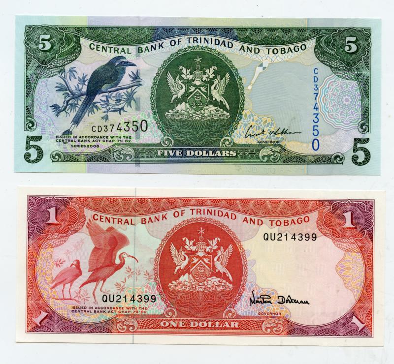 Pair of Trinadad and Tobago Unc Banknotes