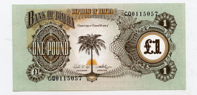 Bank of Biafra One Pound Banknote 1969