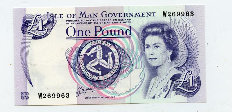 Isle of Man  Uncirculated £1 One Pound Note 1990-