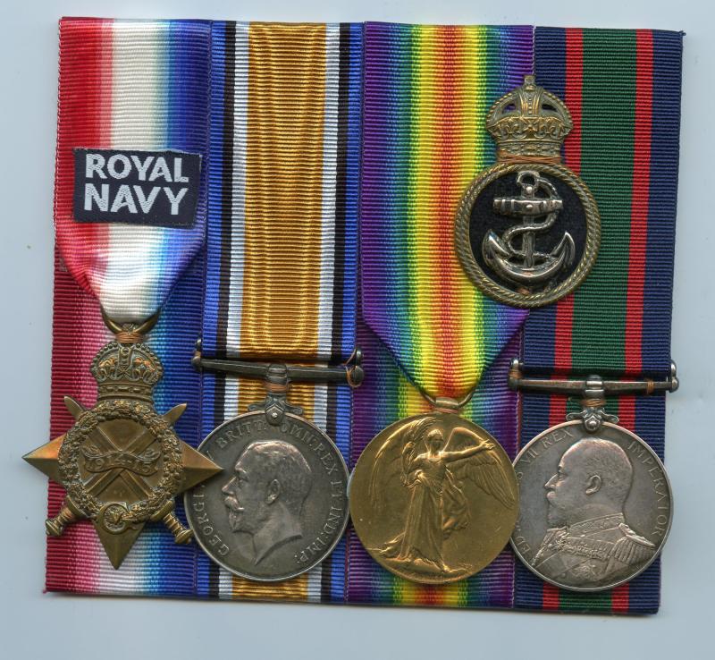 1914-15 Trio  & Royal Naval Reserve Long Service Medal To Charles Sowden, RNR ( From Penzance)