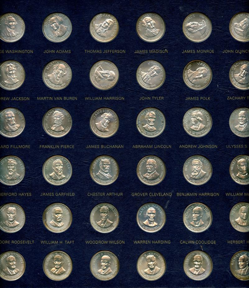 Franklin Mint  Sterling Silver Commemorative President Medal Set 1968