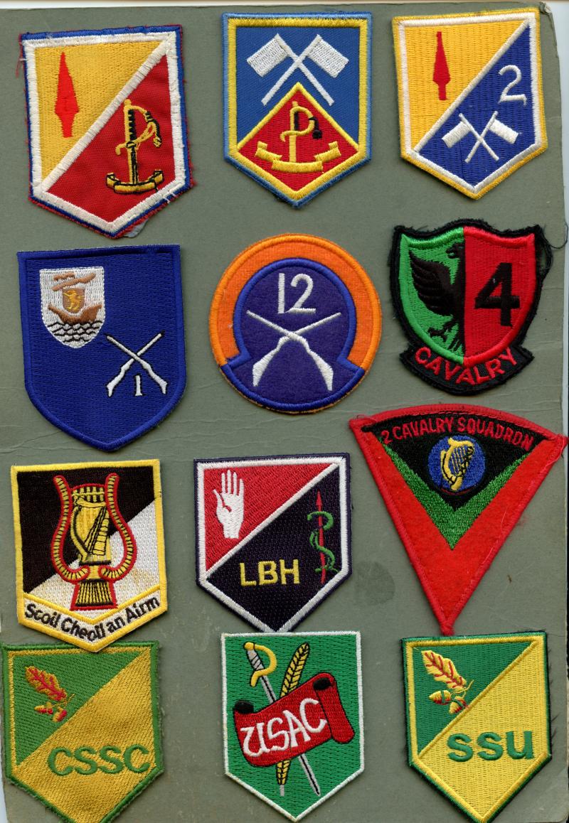 Eire Collection of 12 Irish Army Divisional  Cloth Flashes