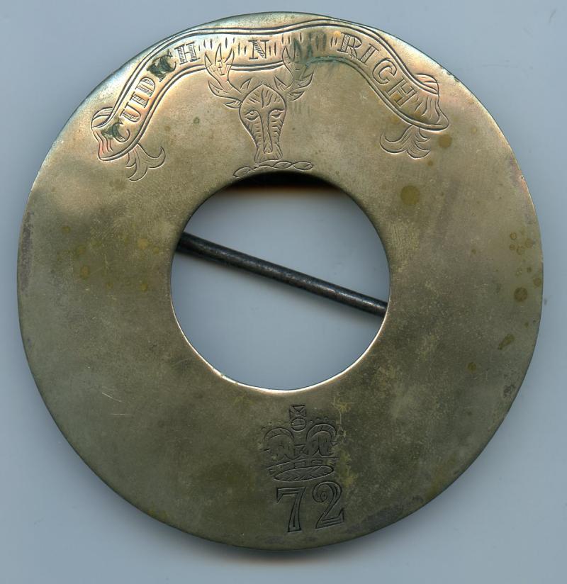 72nd Seaforth Highlanders Plaid Brooch
