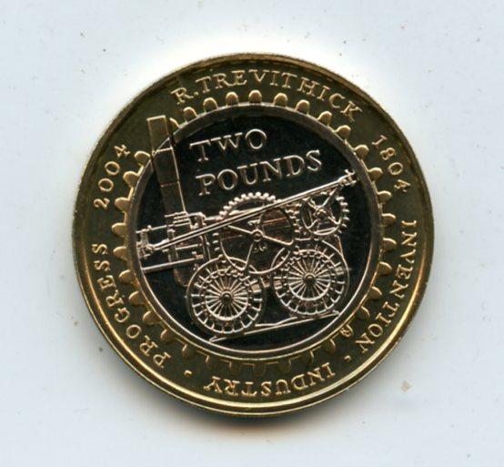 UK Brilliant Uncirculated Trevithick Steam Locomotive £2 Coin