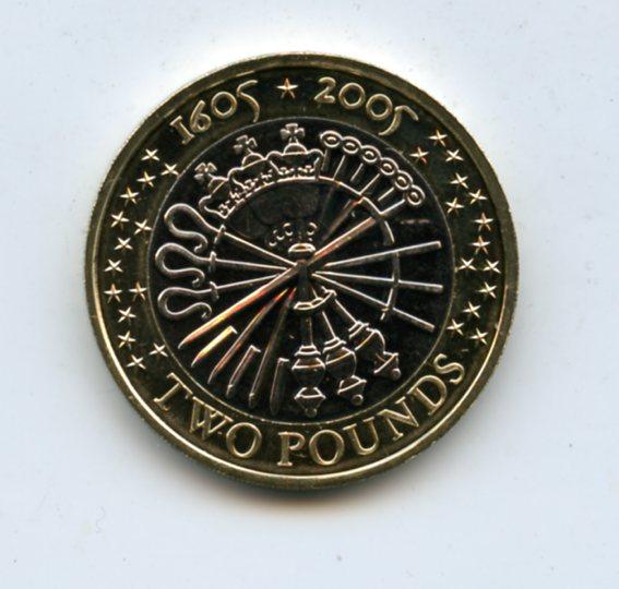 UK 2005 Brilliant Uncirculated Gunpowder Plot £2 Coin