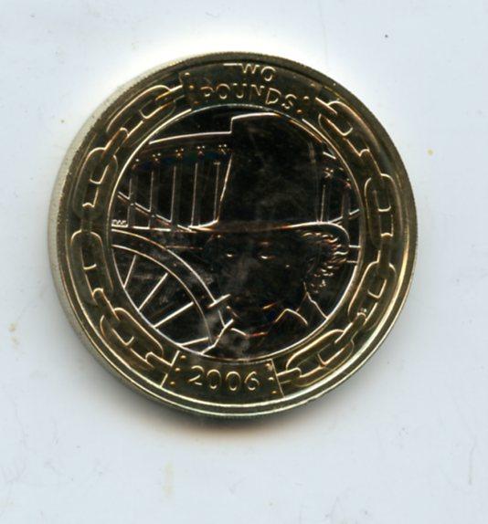 UK Brilliant Uncirculated £2 Coin Brunel The Man Dated 2006