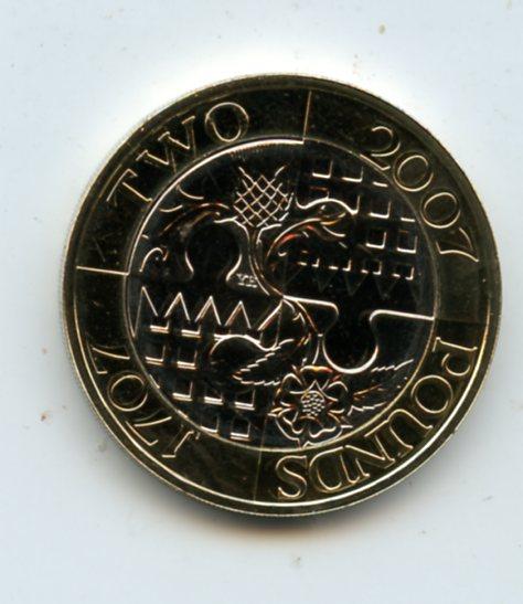 UK 2007 Brilliant Uncirculated Tercentenary of the Union £2 Coin