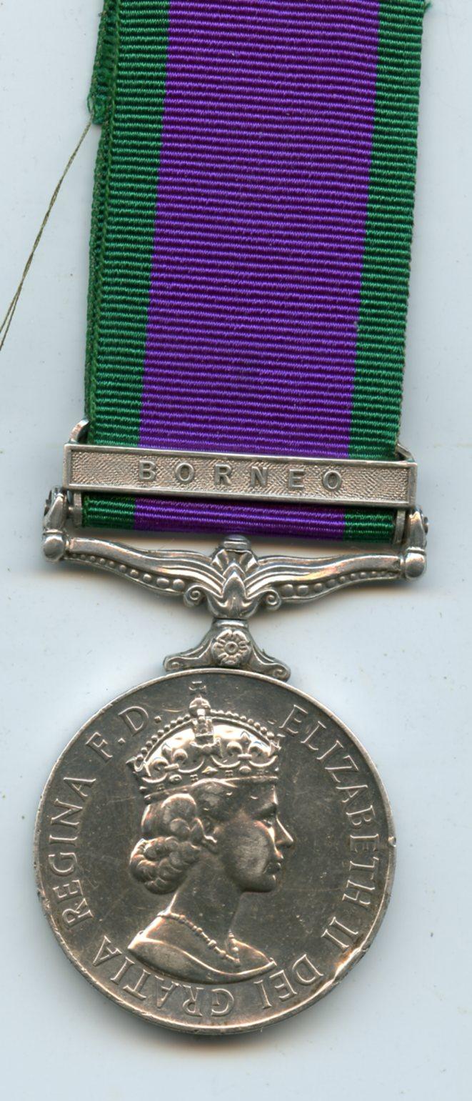 Campaign Service Medal 1962 Borneo to Gunner G H Young, Royal Artillery