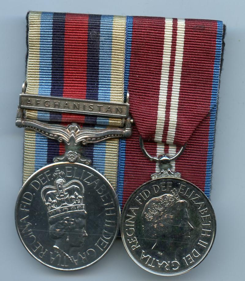 Operational Service Medal Afghanistan & Diamond Jubilee Pair of Medals To a Pte Royal  Logistics Corps