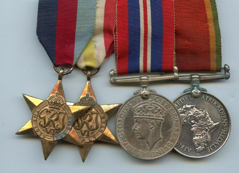WW2 Africa Service Medal Group To G.W.G Haverly, South African Forces