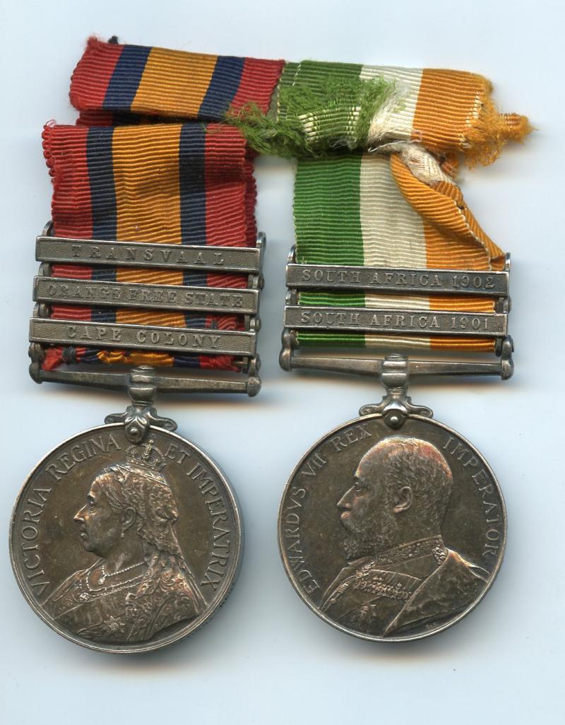 Boer War Pair of Medals To Pte J Cadman, East Lancashire Regiment