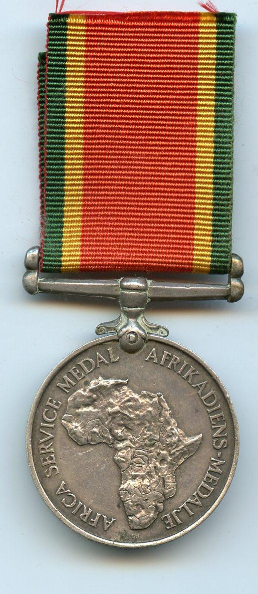 WW2 Africa Service Medal 1939-45 To D Pitt