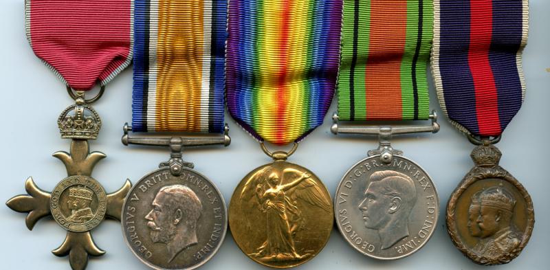 Order of the British Empire (OBE) Medal Group To Lieut Thomas Calder Southwell Keely, Liverpool Leics & London Regt