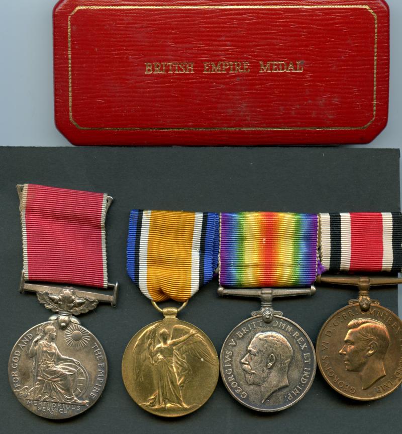 British Empire Medal Group To Pte George Meikle Allardyce, Scottish Rifles & Department of Agriculture Airdrie