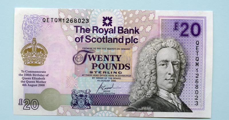 Royal Bank of Scotland Queen Mother 100th Birthday Commemorative £20 Twenty Pounds Note