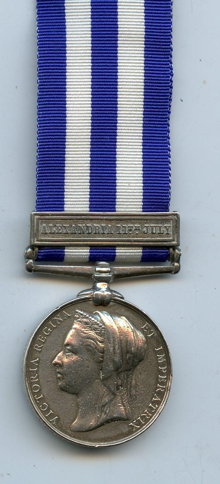 Egypt Medal 1882 : One Clasp Alexandria 11th July To Stoker George Bridge, HMS Condor