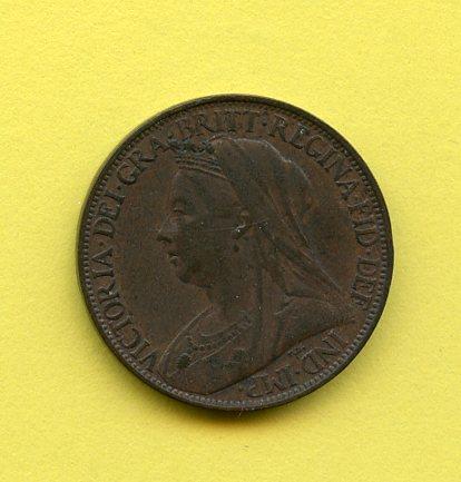 UK  Queen Victoria  Farthing Coin  Dated 1896