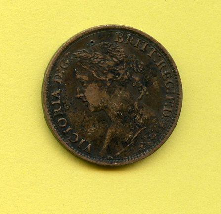 UK  Queen Victoria  Farthing Coin  Dated 1884