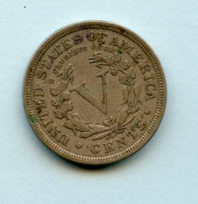 United States of America.  U.S.A Nickel Five Cents Coin Dated 1908