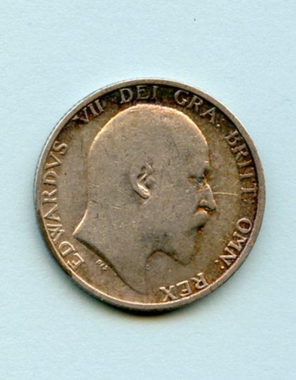 UK Edward VII Shilling Coin Coin  Dated 1906