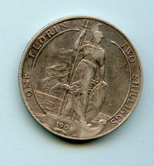 UK  Edward VII  Florin Coin Dated  1904