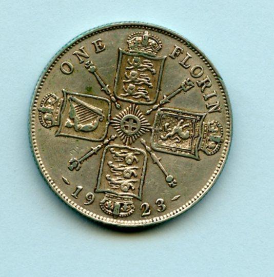 UK  George V  Florin Coin Dated  1923