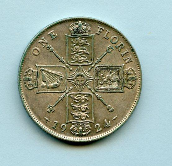 UK  George V  Florin Coin Dated  1924