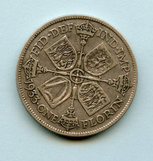 UK  George V  Florin Coin Dated  1933