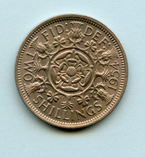 UK Elizabeth II Florin Coin  Dated 1954