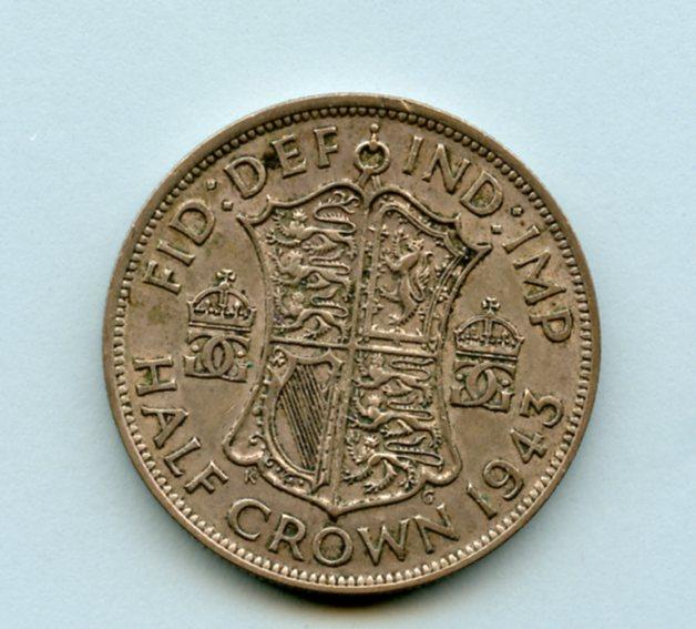 UK George VI Half Crown Coin  Dated 1943