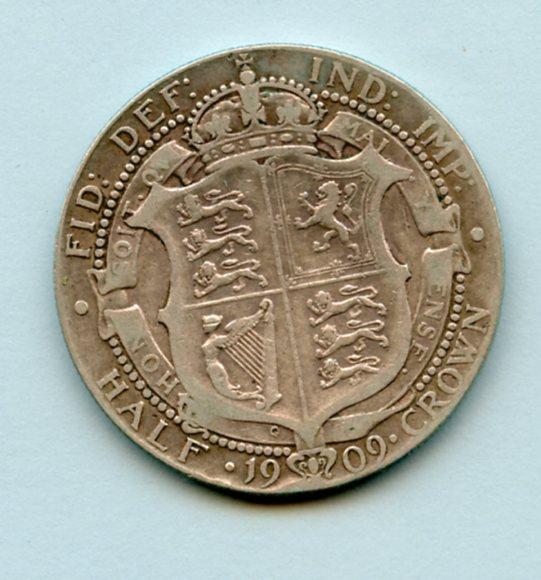 UK Edward VII  Half Crown Coin Coin Dated 1910