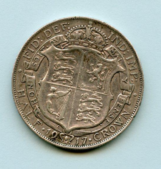 UK George V  Half Crown Coin  Dated 1917