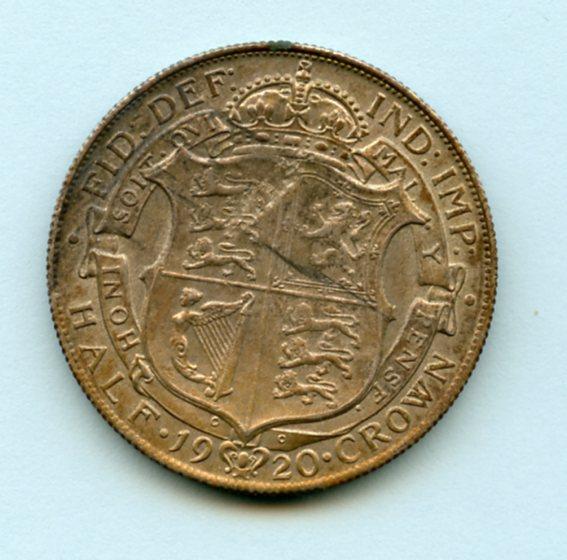 UK George V  Half Crown Coin  Dated 1920