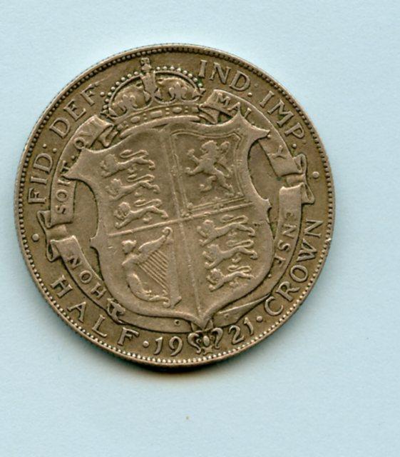 UK George V  Half Crown Coin  Dated 1921