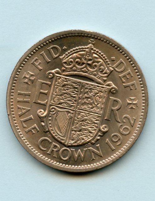 UK Queen Elizabeth II Half Crown Coin  Dated 1962