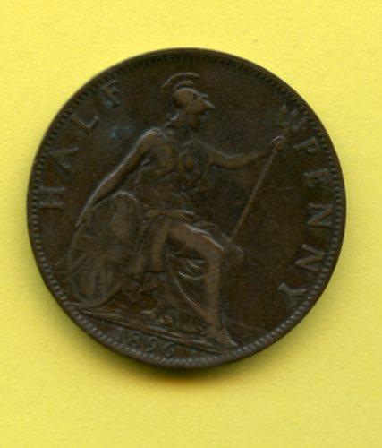 UK  Queen Victoria Halfpenny Coin Dated 1896