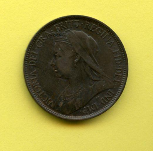 UK  Queen Victoria Halfpenny Coin Dated 1899
