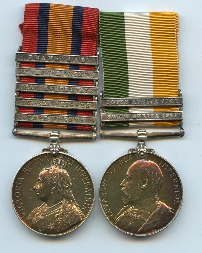 Boer War Medal Pair To Pte Alfred Jones, Somerset Light Infantry