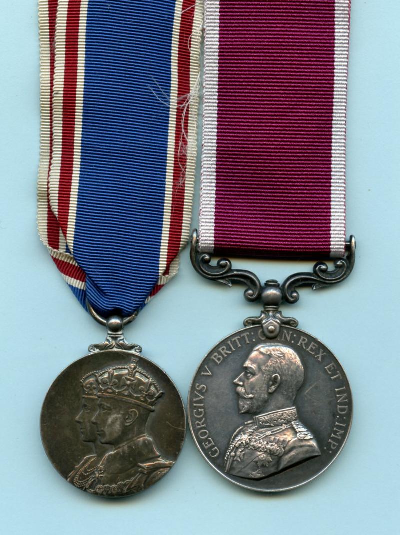 Army Long Service and Coronation Medal 1937 Pair to RSM W.O.CL 1 F. A. Pyrke, Royal Artillery