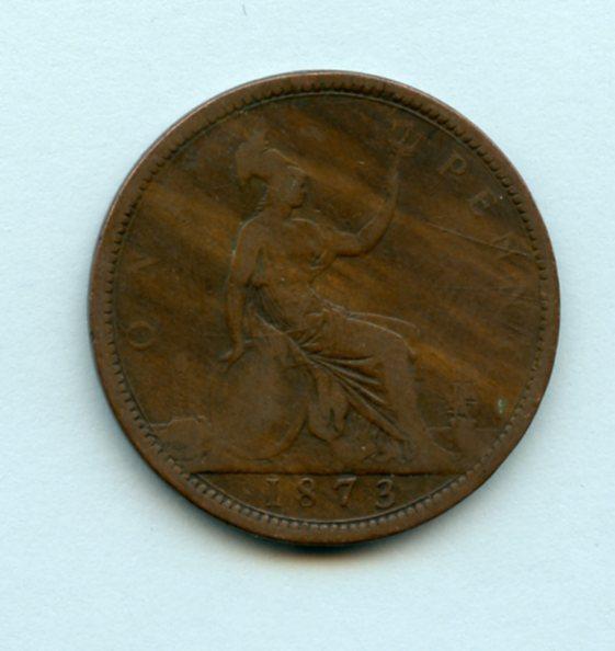 UK  Queen Victoria Penny Coin Dated 1873