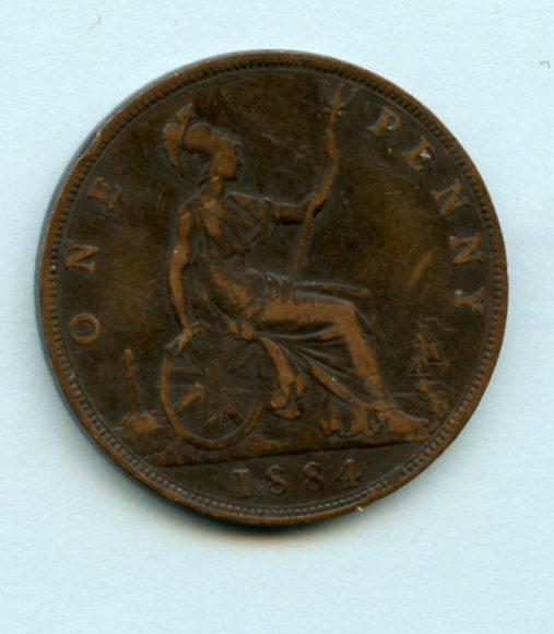 UK  Queen Victoria Penny Coin Dated 1884