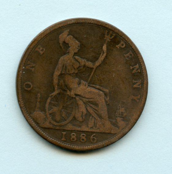 UK  Queen Victoria Penny Coin Dated 1886