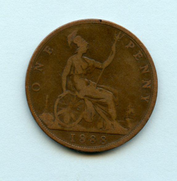 UK  Queen Victoria Penny Coin Dated 1888