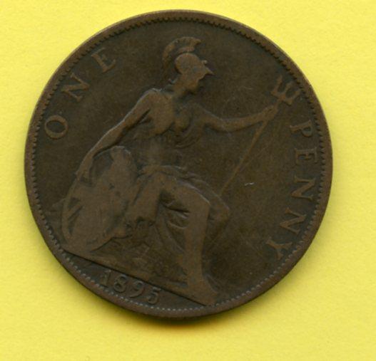 UK  Queen Victoria Penny Coin Dated 1895