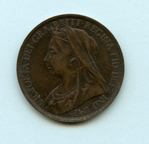 UK  Queen Victoria Penny Coin Dated 1896