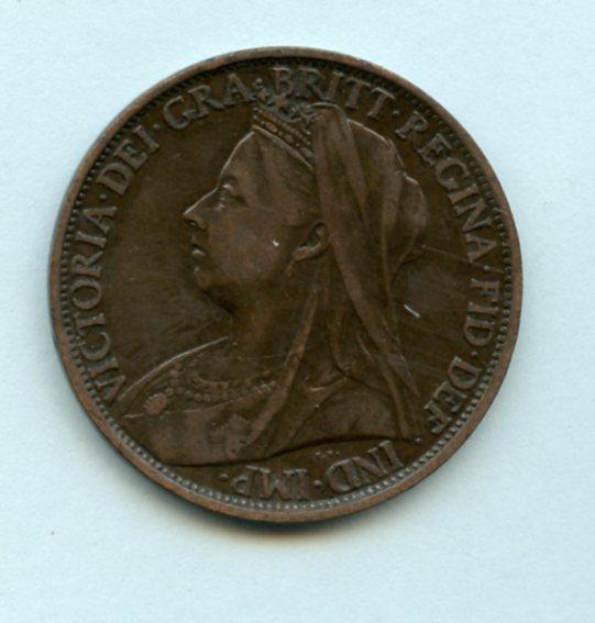 UK  Queen Victoria Penny Coin Dated 1899