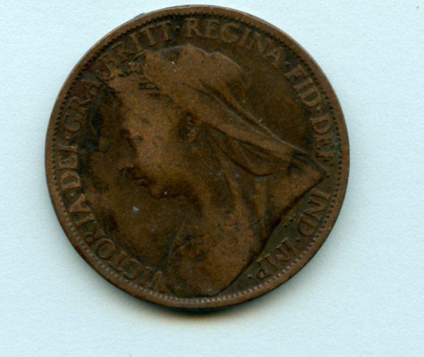 UK  Queen Victoria Penny Coin Dated 1900