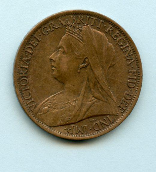 UK  Queen Victoria Penny Coin Dated 1901